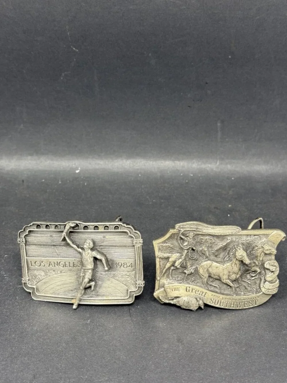Arroyo Grande The Great Southwest Belt Buckle 1983 + 1984 Los Angeles Olympics